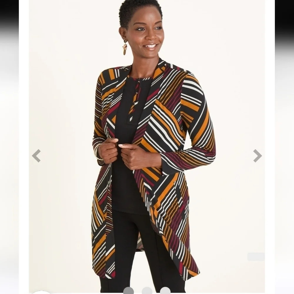 Chico’s Multicolor Travel Duster Jacket Size 4 NWT - Picture 4 of 10
